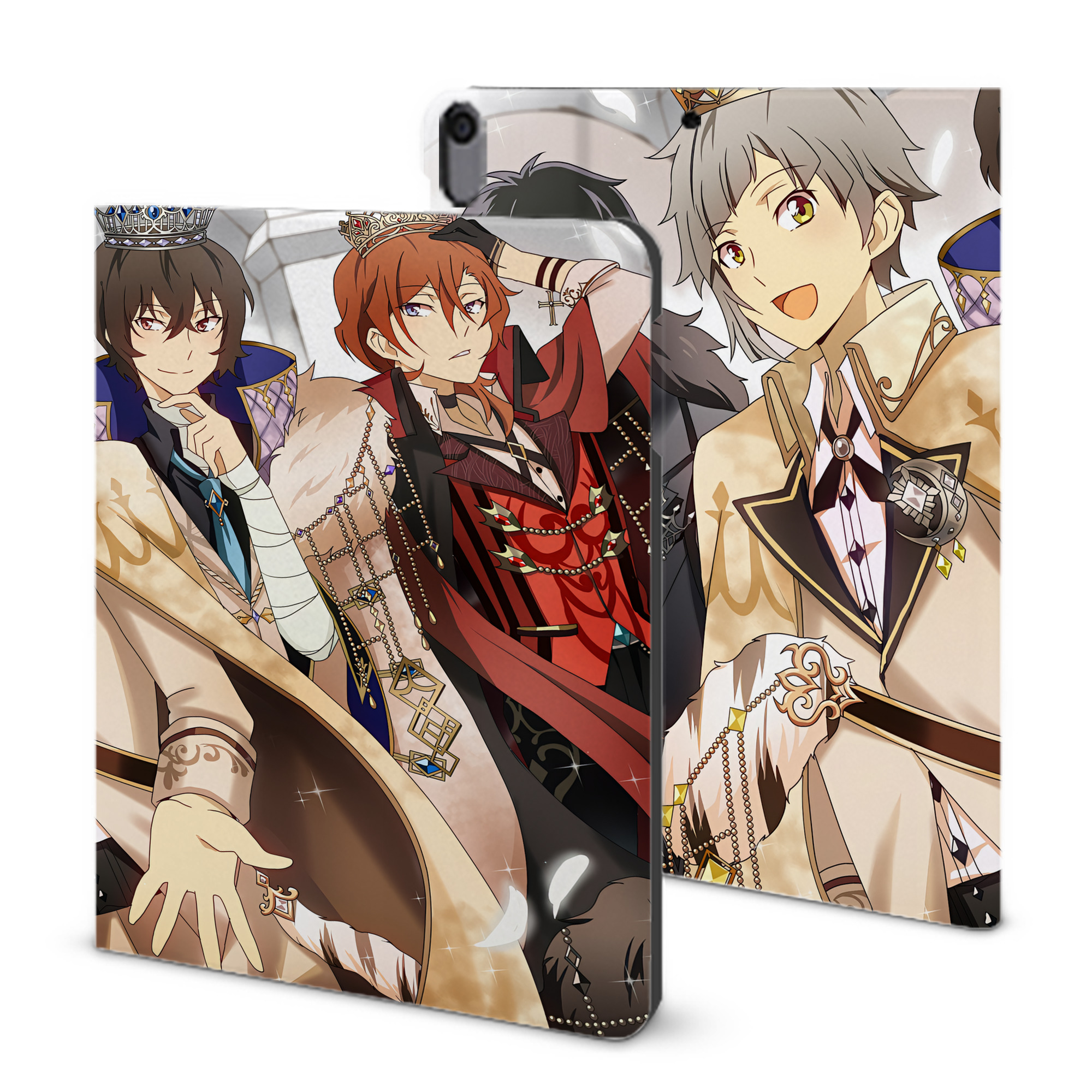 （画像用） 文豪ストレイドッグス Bungo Stray Dogs IPad ケース ブック型 PUレザー TPU 耐衝撃 軽量 薄型 ペン収納なし 全面保護 IPad 各モデル対応